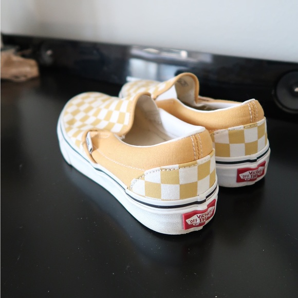 Slip-On Mustard Yellow Checkered Vans - Picture 2 of 7